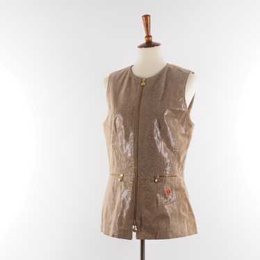 MCM Vintage MCM Snakeskin Reptile Leather Vest Gi… - image 1