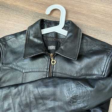 Leather Jacket × Versace Versace Vintage Leather W