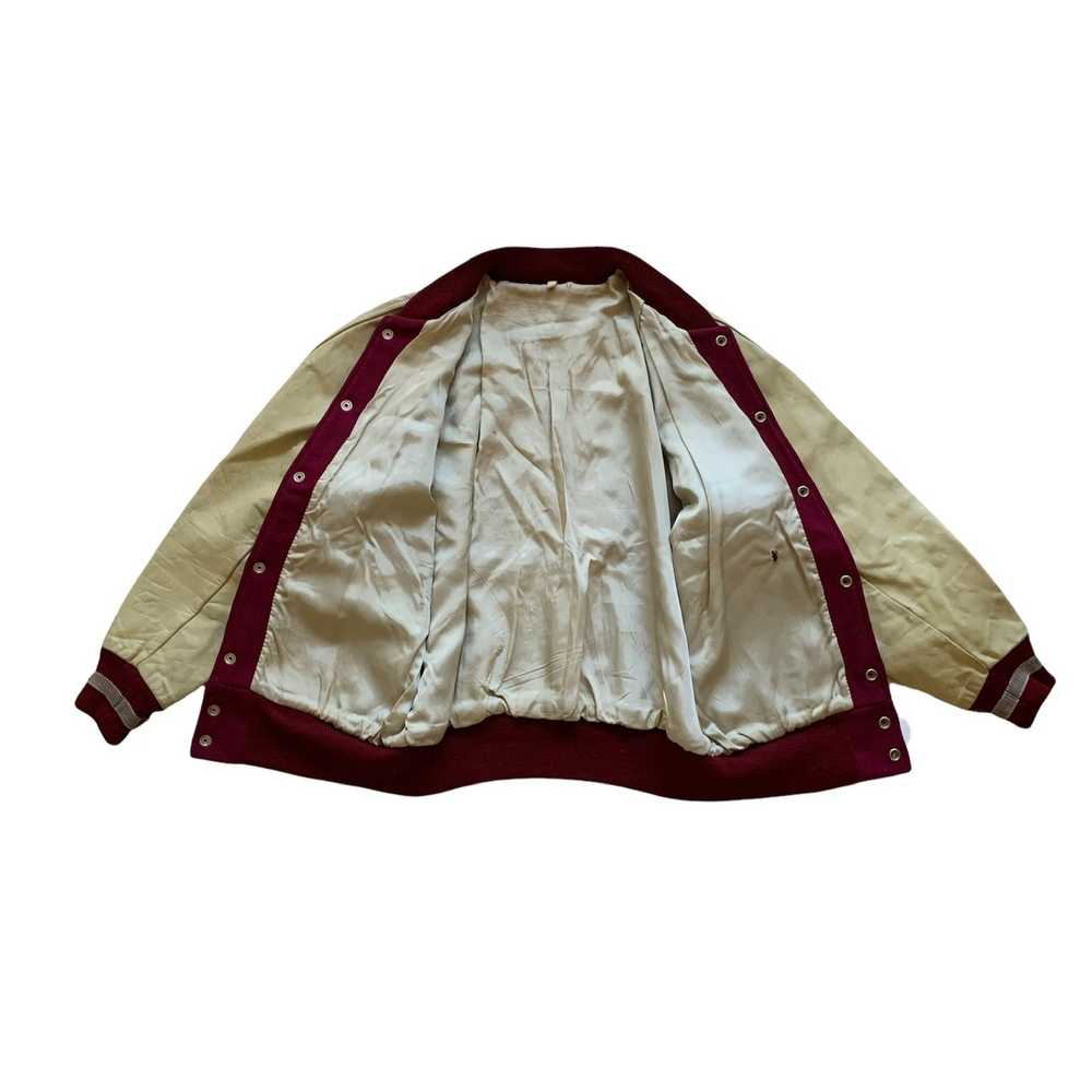 Varsity Jacket × Vintage Vintage 60s IN Burgundy … - image 4
