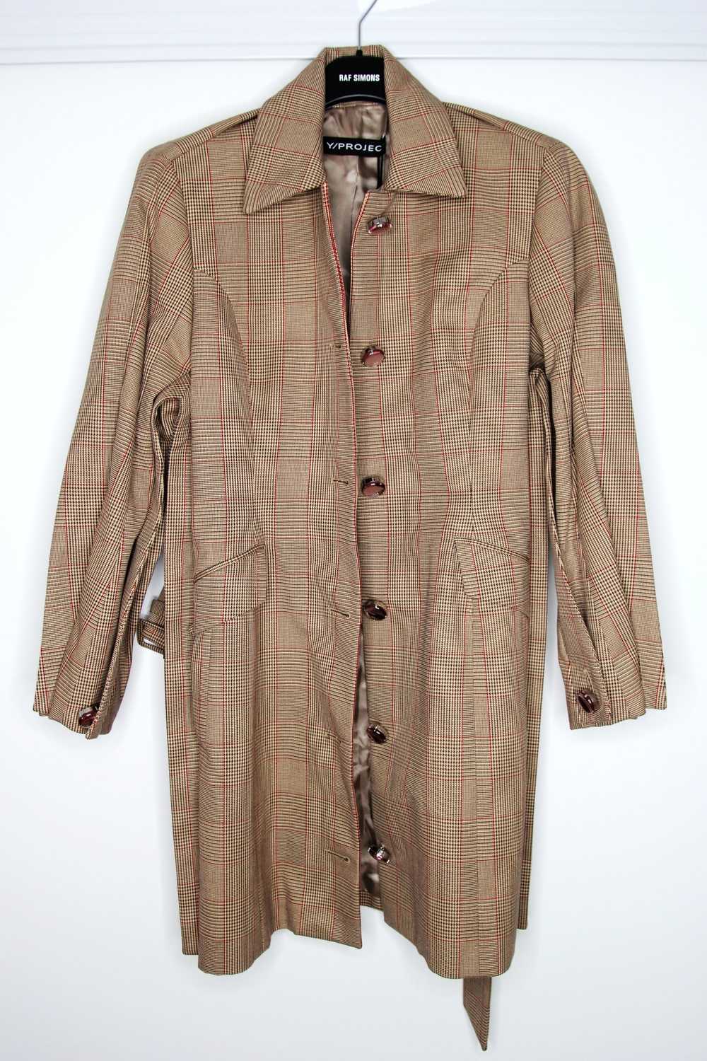 Y/Project SS19 Y/PROJECT PLAID PRINT TRENCH COAT L - image 3