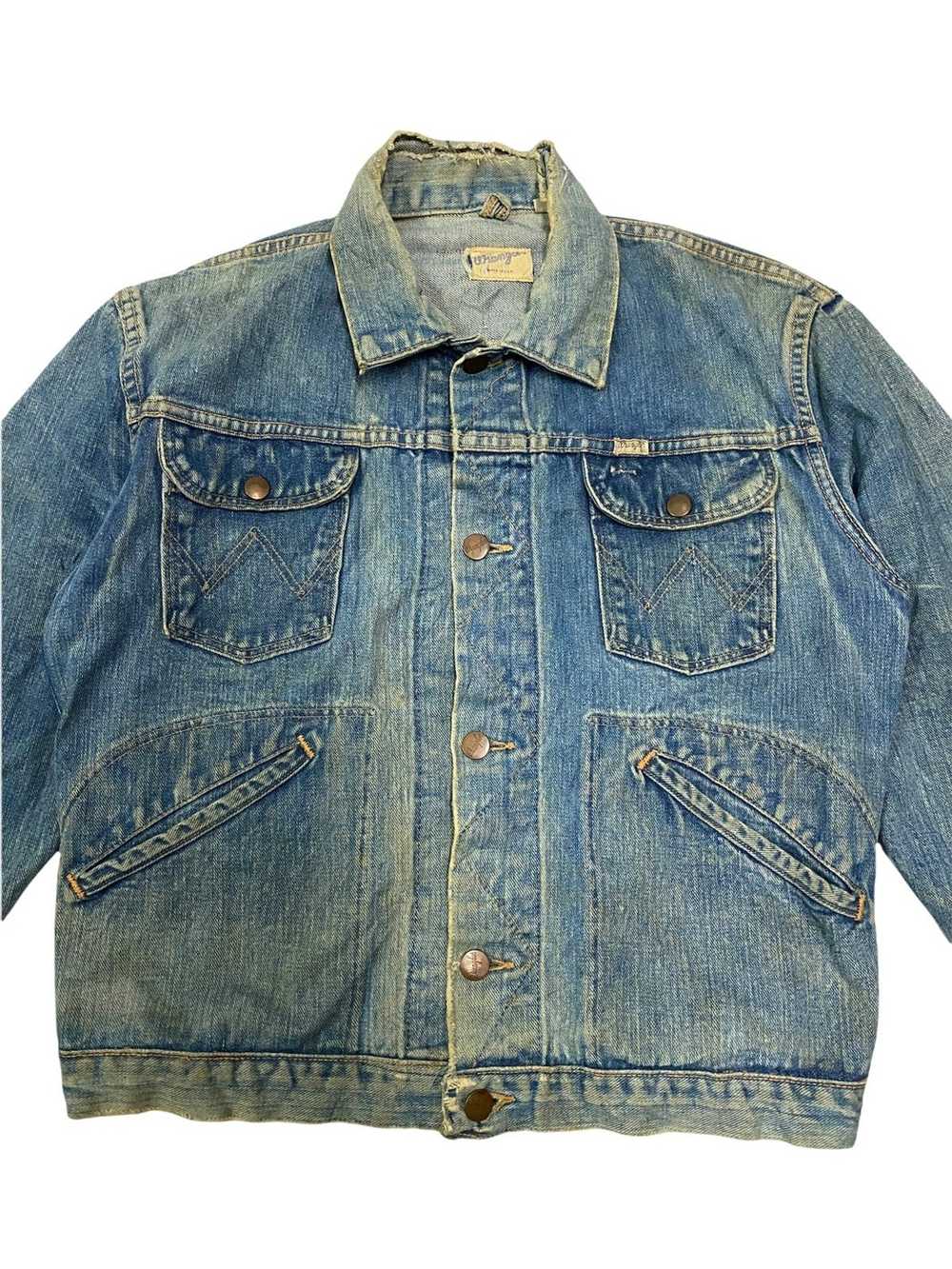 Distressed Denim × Made In Usa × Wrangler Vintage… - image 2