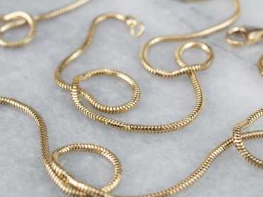 Long 14K Gold Snake Chain - image 1