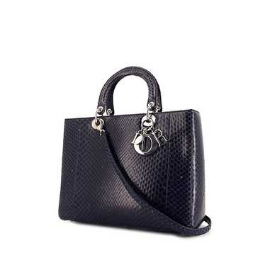 Dior Lady Dior large model handbag in blue python… - image 1