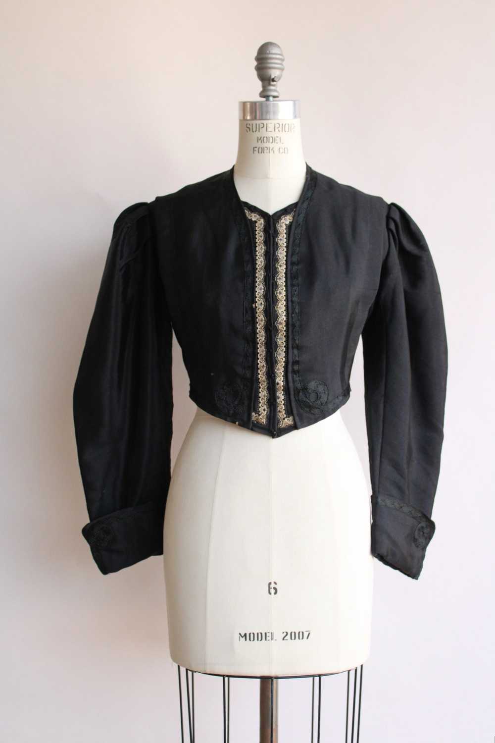 Antique Victorian Black Silk Jacket - image 1