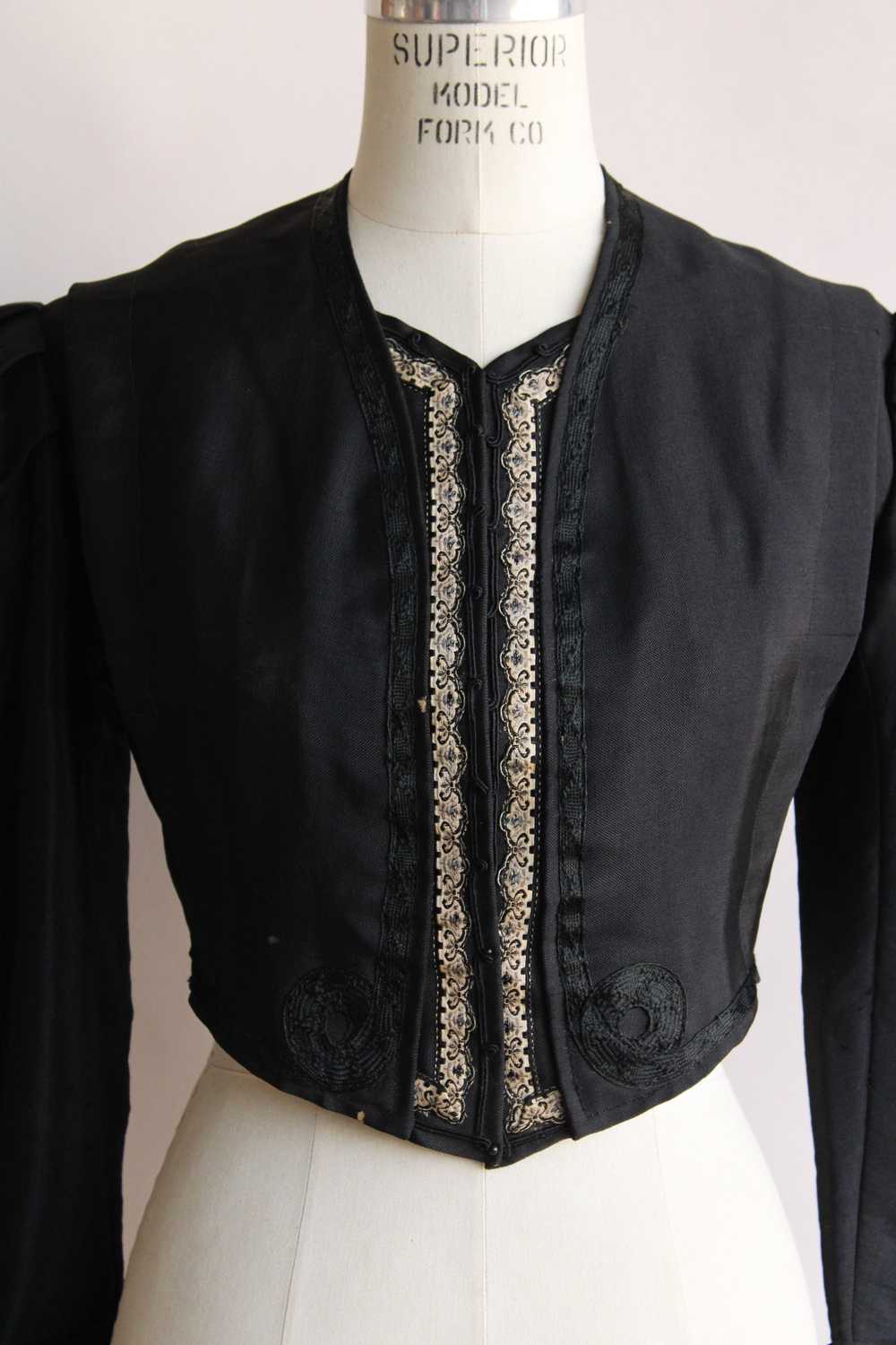 Antique Victorian Black Silk Jacket - image 2