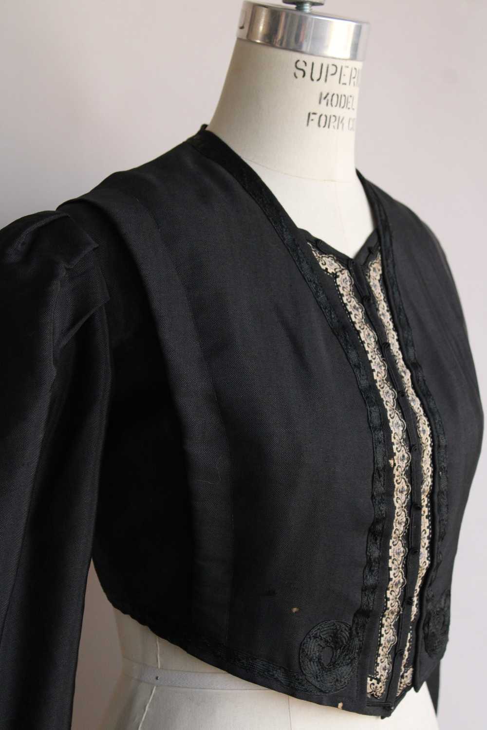 Antique Victorian Black Silk Jacket - image 7