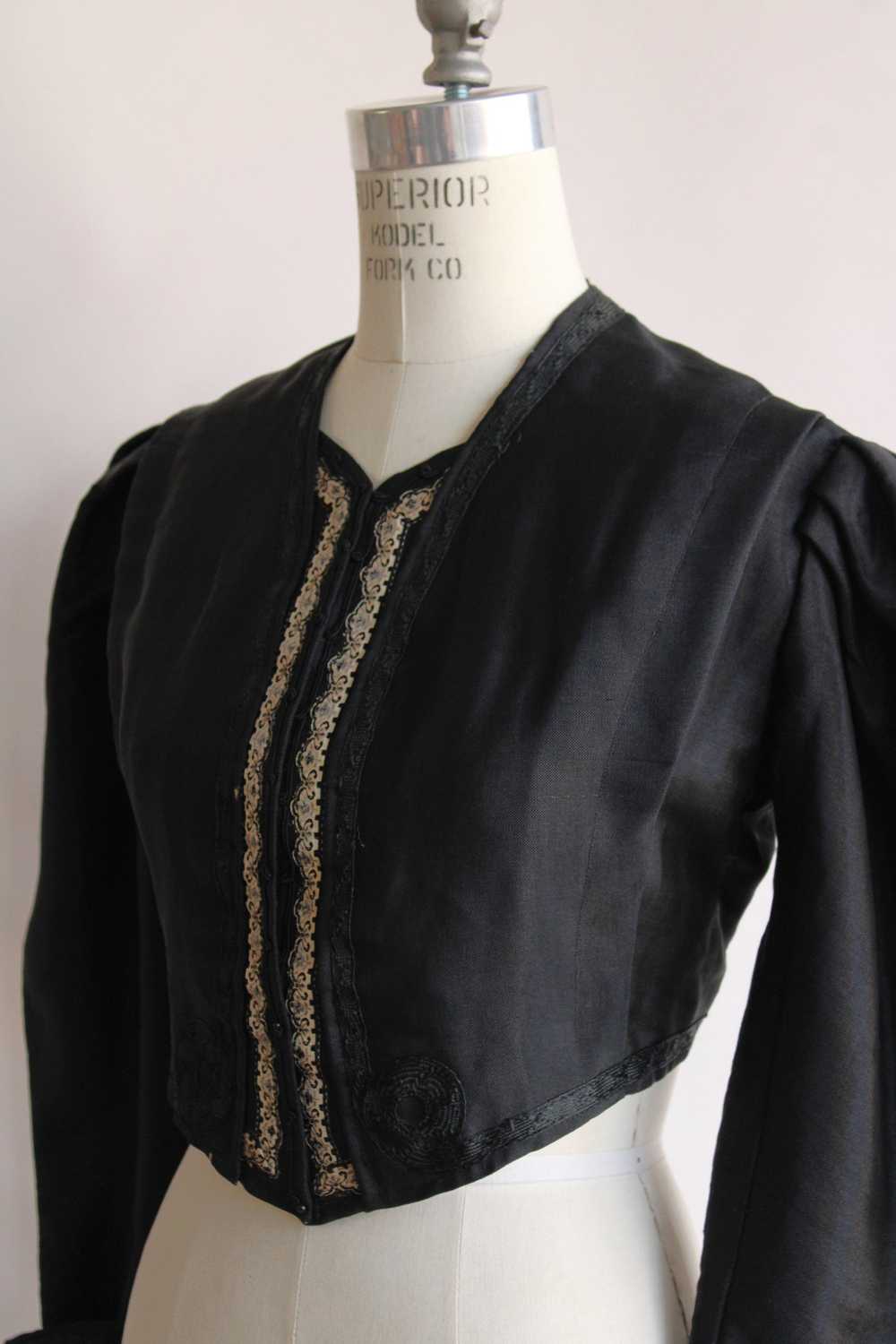 Antique Victorian Black Silk Jacket - image 8