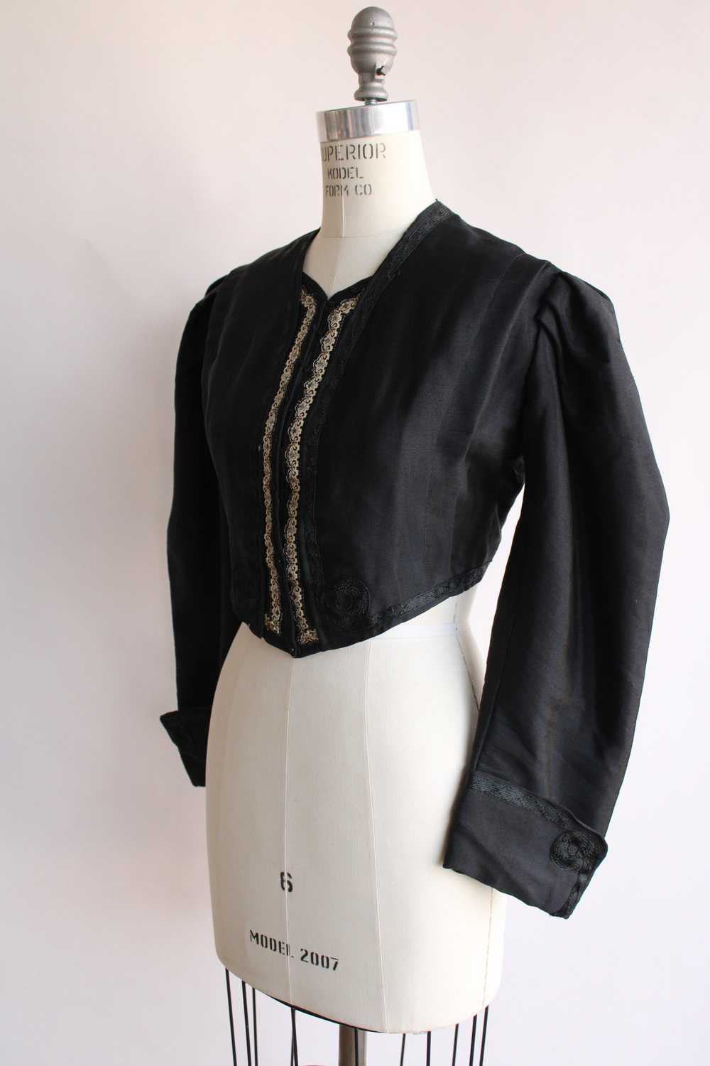 Antique Victorian Black Silk Jacket - image 9