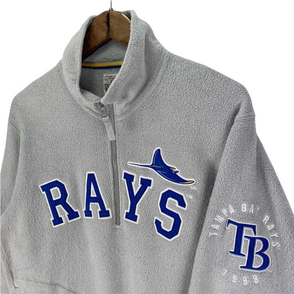 MLB × Uniqlo Vintage Tampa Bay Rays Half Zip Flee… - image 5