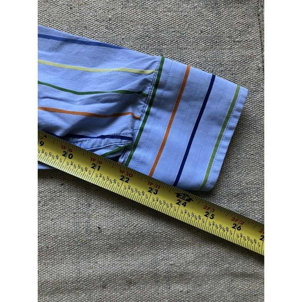 Alex Cannon Alex Cannon Mens Blue Striped Shirt XL - image 11