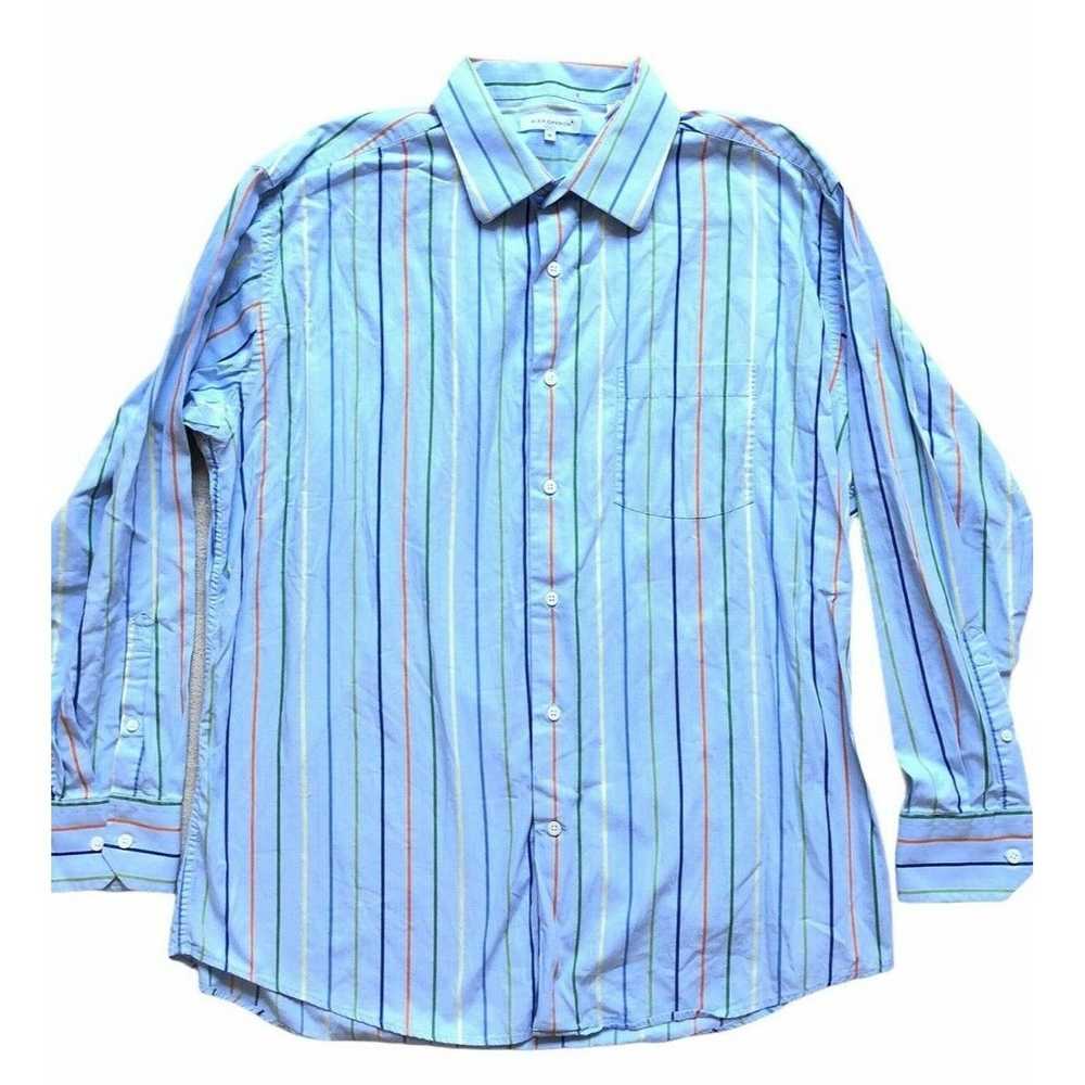 Alex Cannon Alex Cannon Mens Blue Striped Shirt XL - image 1