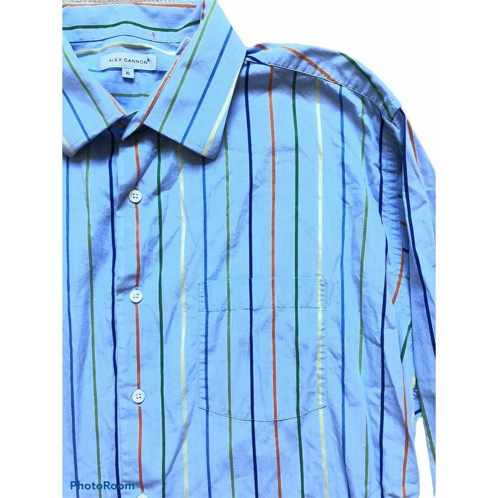 Alex Cannon Alex Cannon Mens Blue Striped Shirt XL - image 2