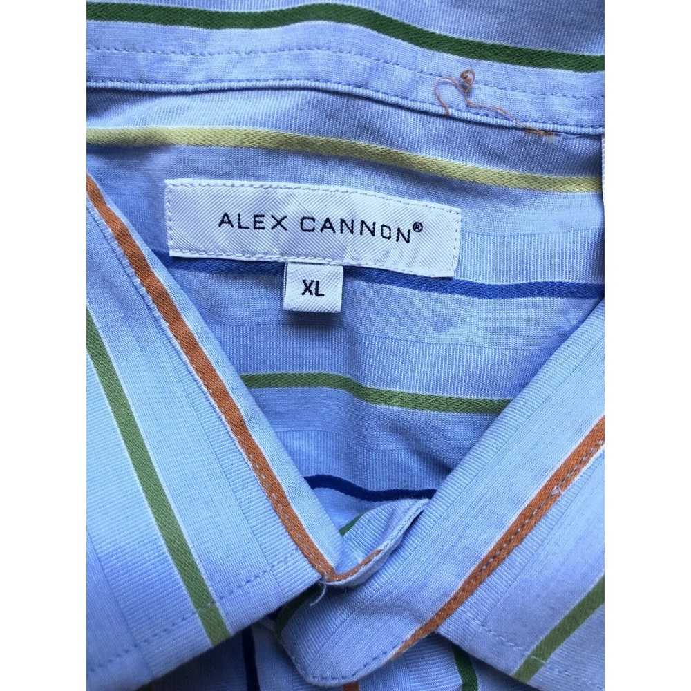 Alex Cannon Alex Cannon Mens Blue Striped Shirt XL - image 5