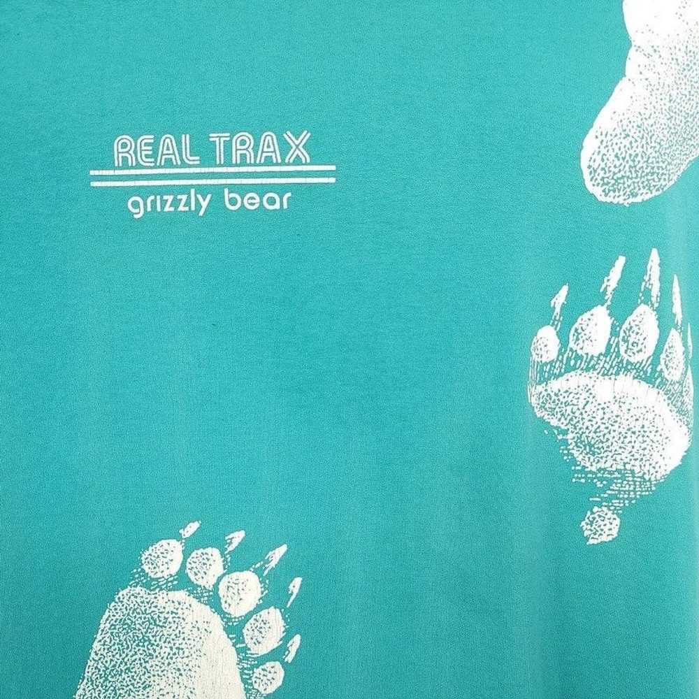 Vintage Grizzly Bear Real Trax T Shirt Vintage 80… - image 2