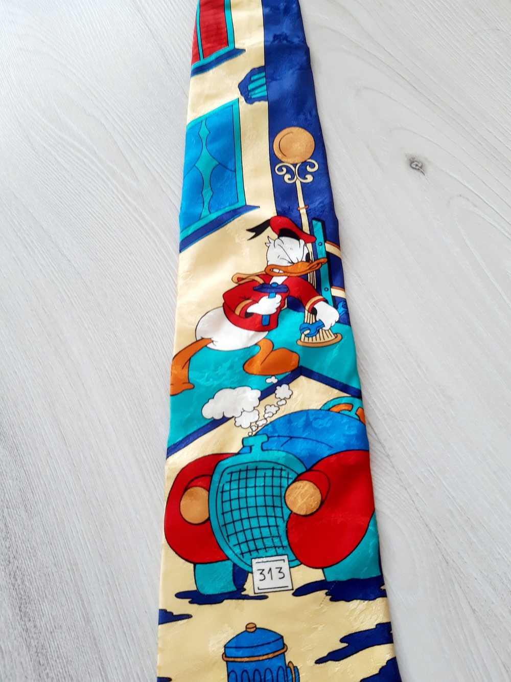 Disney × Vintage Disney Tie Rack silk Donald the … - image 2