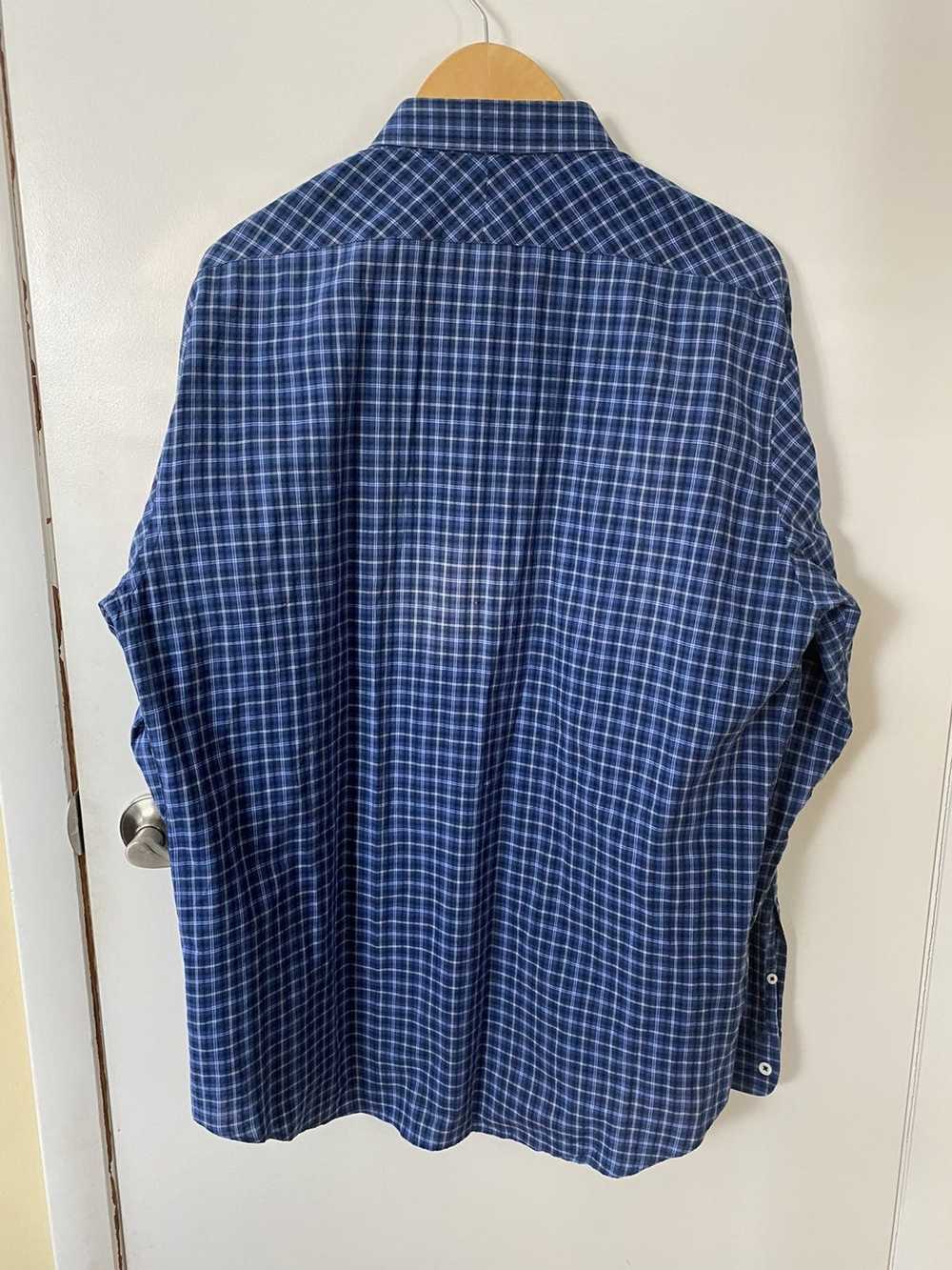 Billy Reid Dark Blue Plaid Shirt - image 2