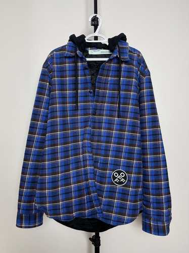 Off-White Off-White Quilted Check Hooded Shirt