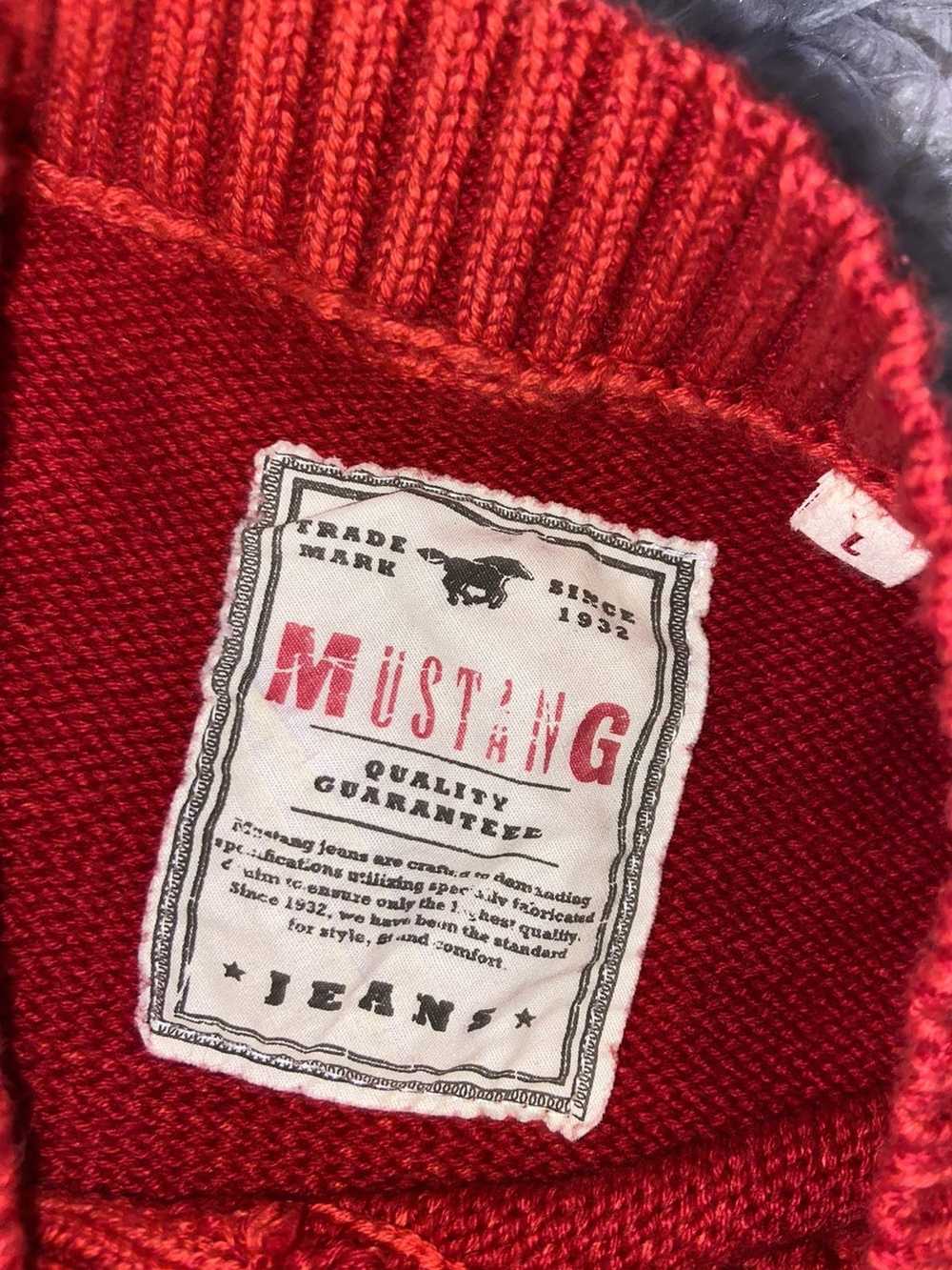 Mustang × Vintage RARE RED MUSTANG SWEATER SIZE L… - image 5