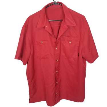 Marmot Marmot Mens Red Button Up Shirt Short Sleev