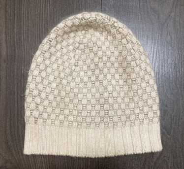 LOUIS VUITTON M76046 Leather tag Beanie knit cap hat Knit hat Cashmere gray