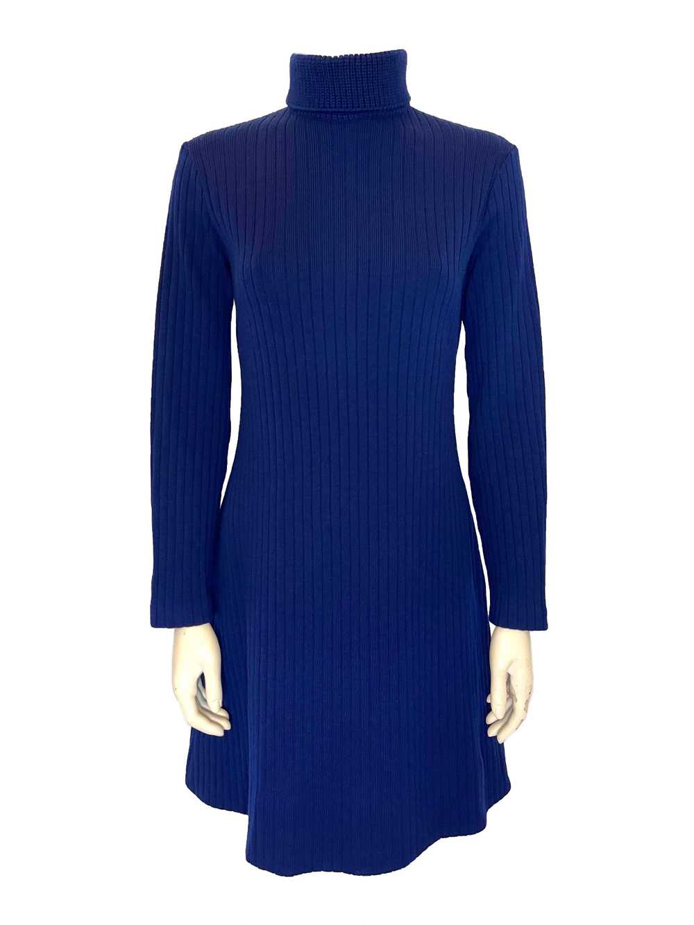 1960s Pierre Cardin Navy Blue Sweater Dress - image 1