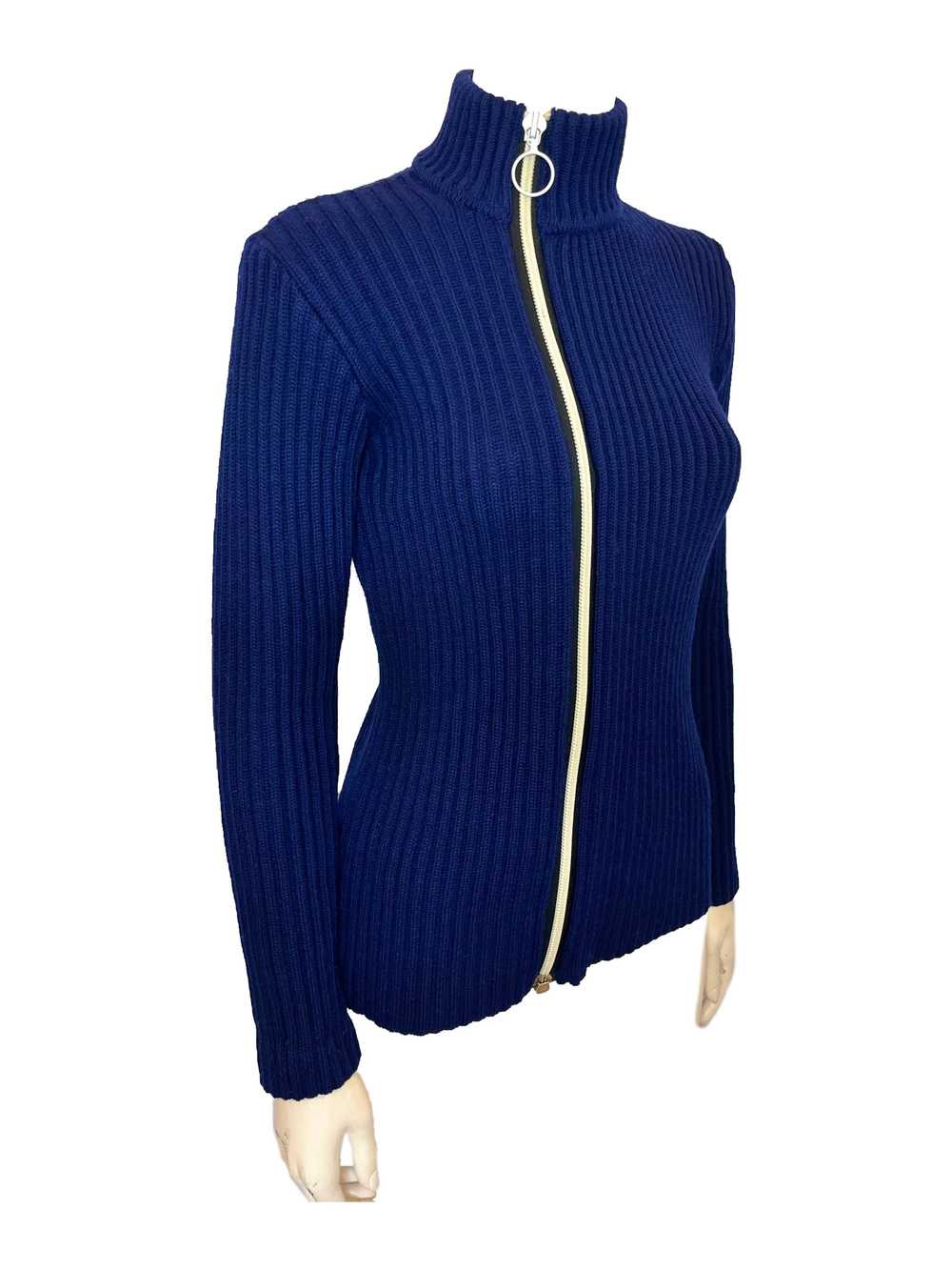 1960s RARE Pierre Cardin Asymmetrical Zip Sweater - image 2