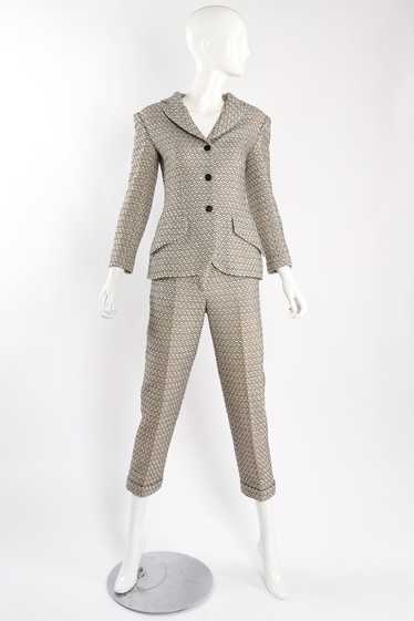 CHANEL 1998 S/S Geo Embroidered Jacket & Pant Suit