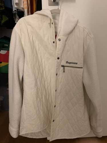 Supreme Supreme Hooded Fleece Nylon Shirt White