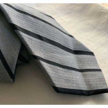 Merona Merona Mens Tie Gray Black Striped Busines… - image 1