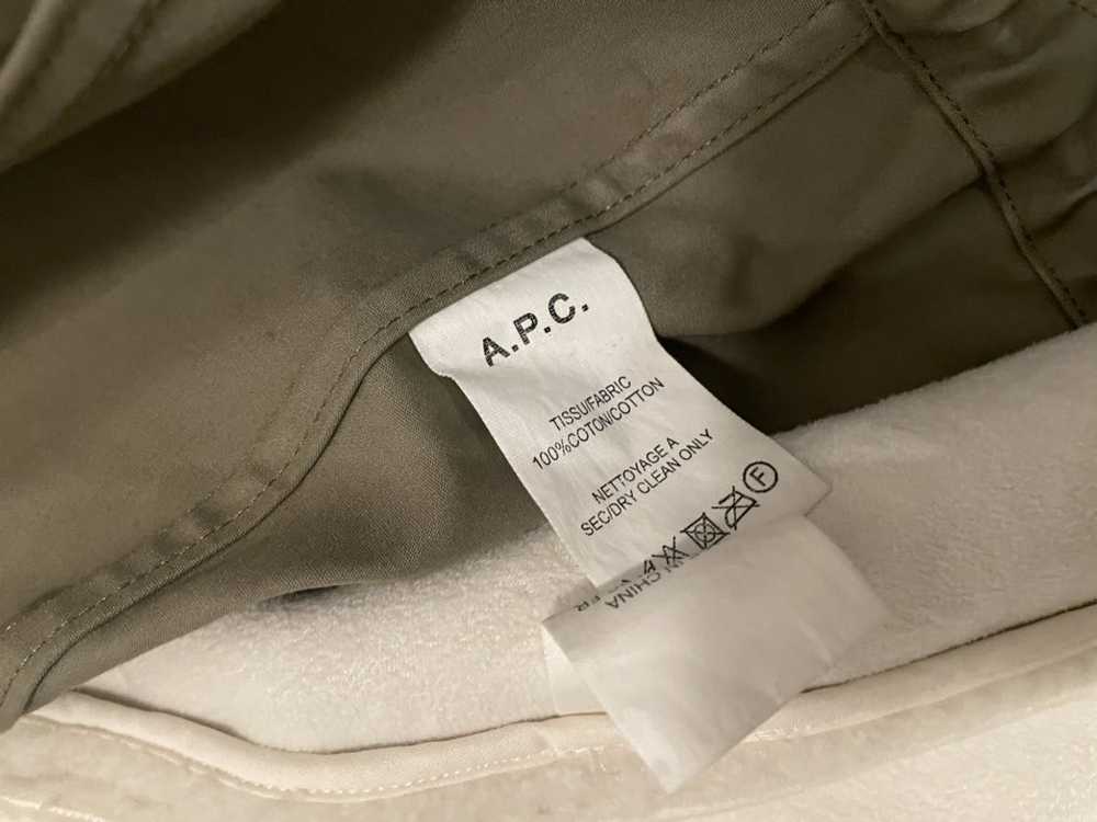 A.P.C. APC Coat Army green canvas sherpa fleece l… - image 12