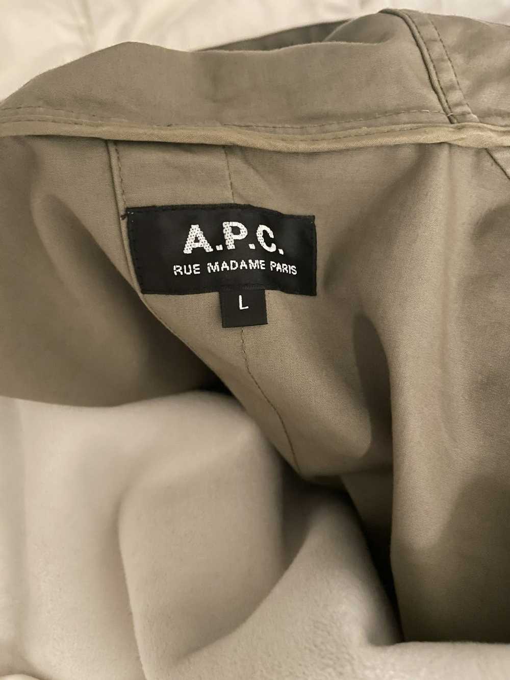 A.P.C. APC Coat Army green canvas sherpa fleece l… - image 8