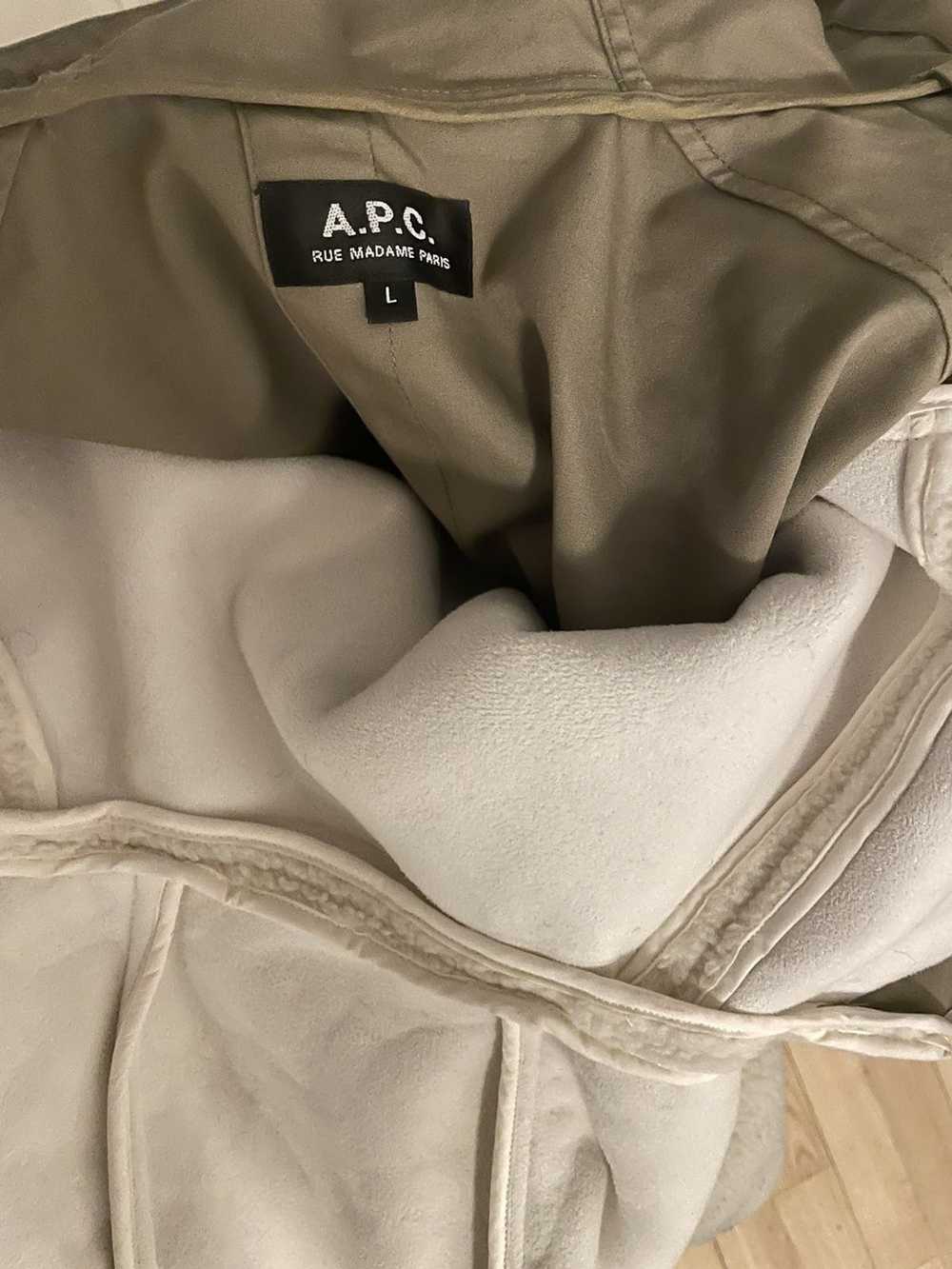 A.P.C. APC Coat Army green canvas sherpa fleece l… - image 9