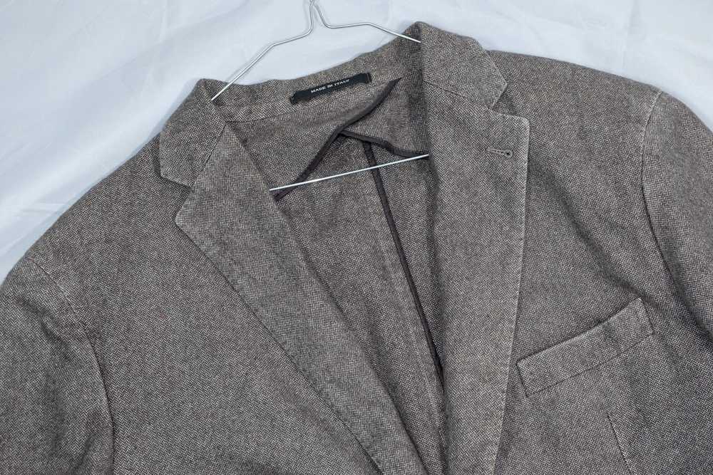 Tagliatore Wool And Cotton Brown Blazer Jacket - image 3