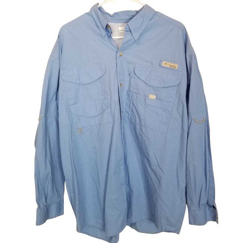 Columbia Columbia Mens L Blue PFG Bonehead Long S… - image 2