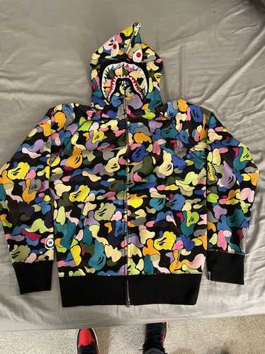 ZXFQS Bape Hoodie Men's Hip Hop Black Camo Shark Head Jacket Zip Camouflage  Long Sleeve Sweatshirt, Grey, L : : Fashion