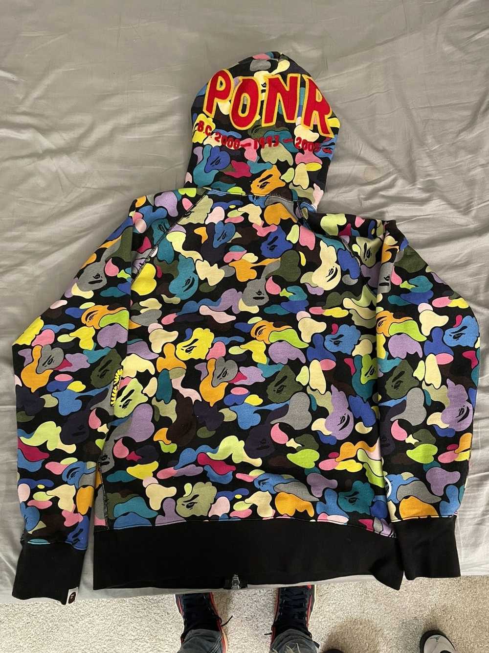 Bape Black PONR shark hoodie - image 2