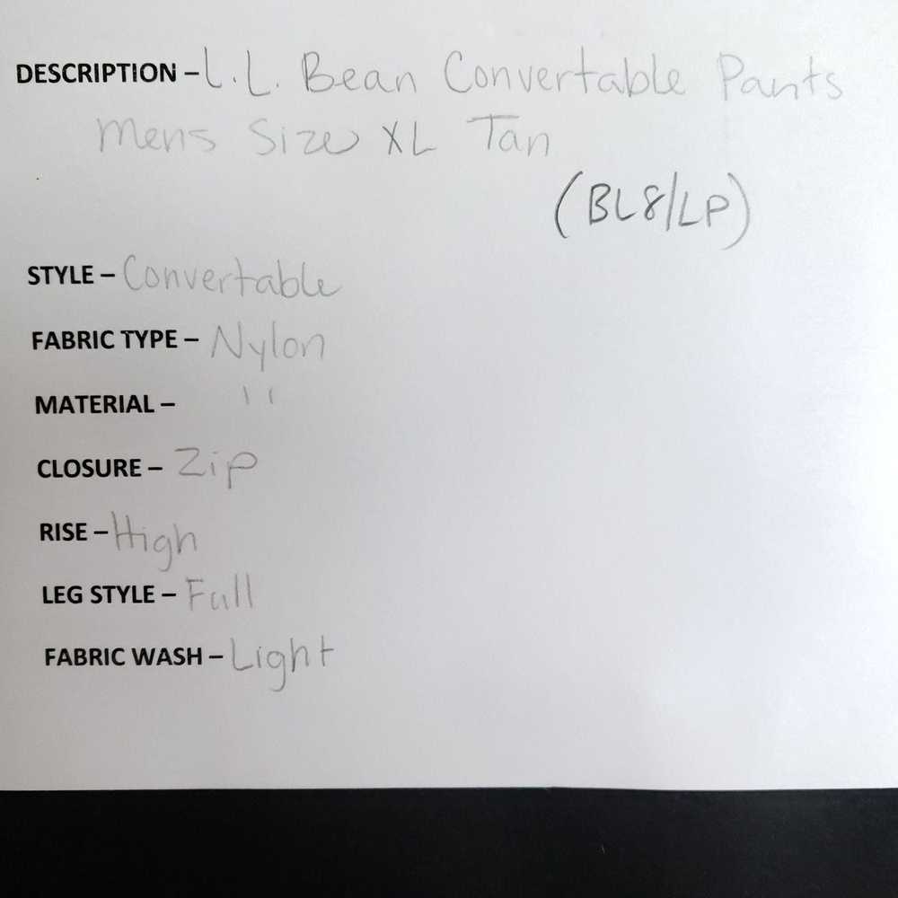 L.L. Bean LL Bean Convertible Pants Men's Sz XL T… - image 6