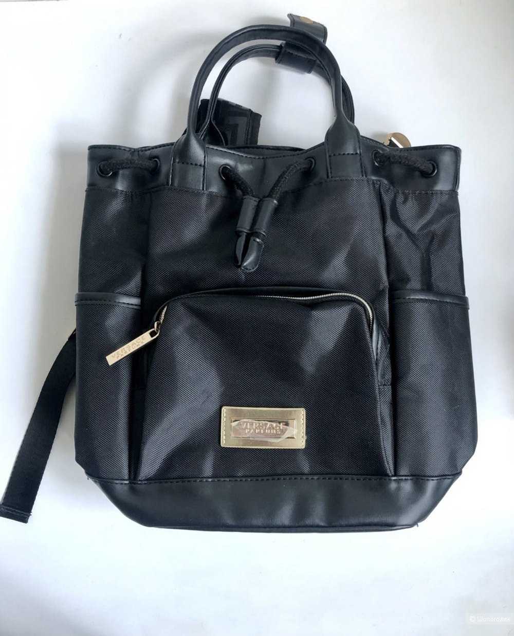 Versace Versace Parfums Black Nylon Backpack O/S - image 7