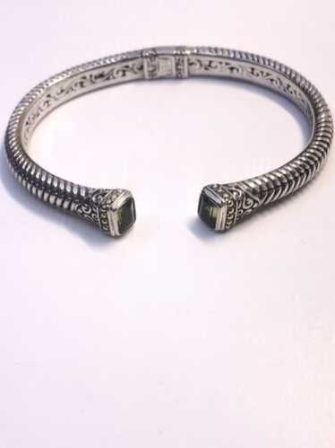 BJC 925 / 18k Ladies Peridot Bangle Bracelet
