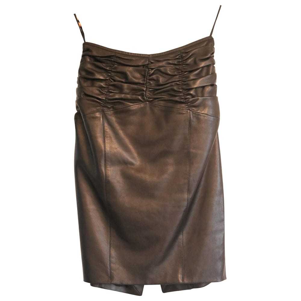 Burberry Leather mid-length skirt - image 1