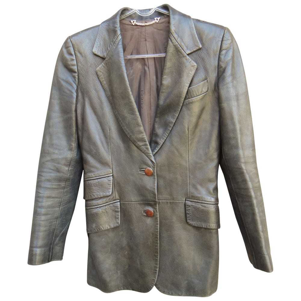 Gucci Leather blazer - image 1