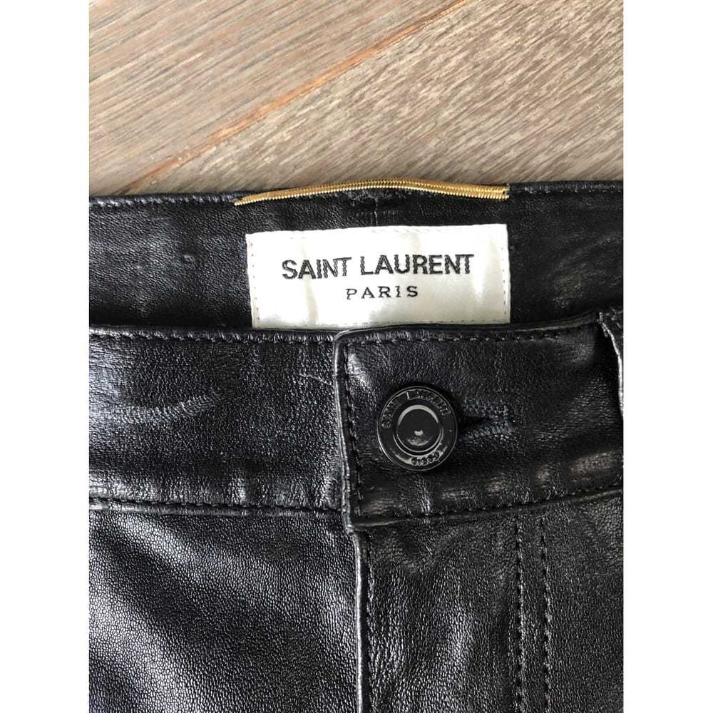 Saint Laurent Leather slim pants - image 3