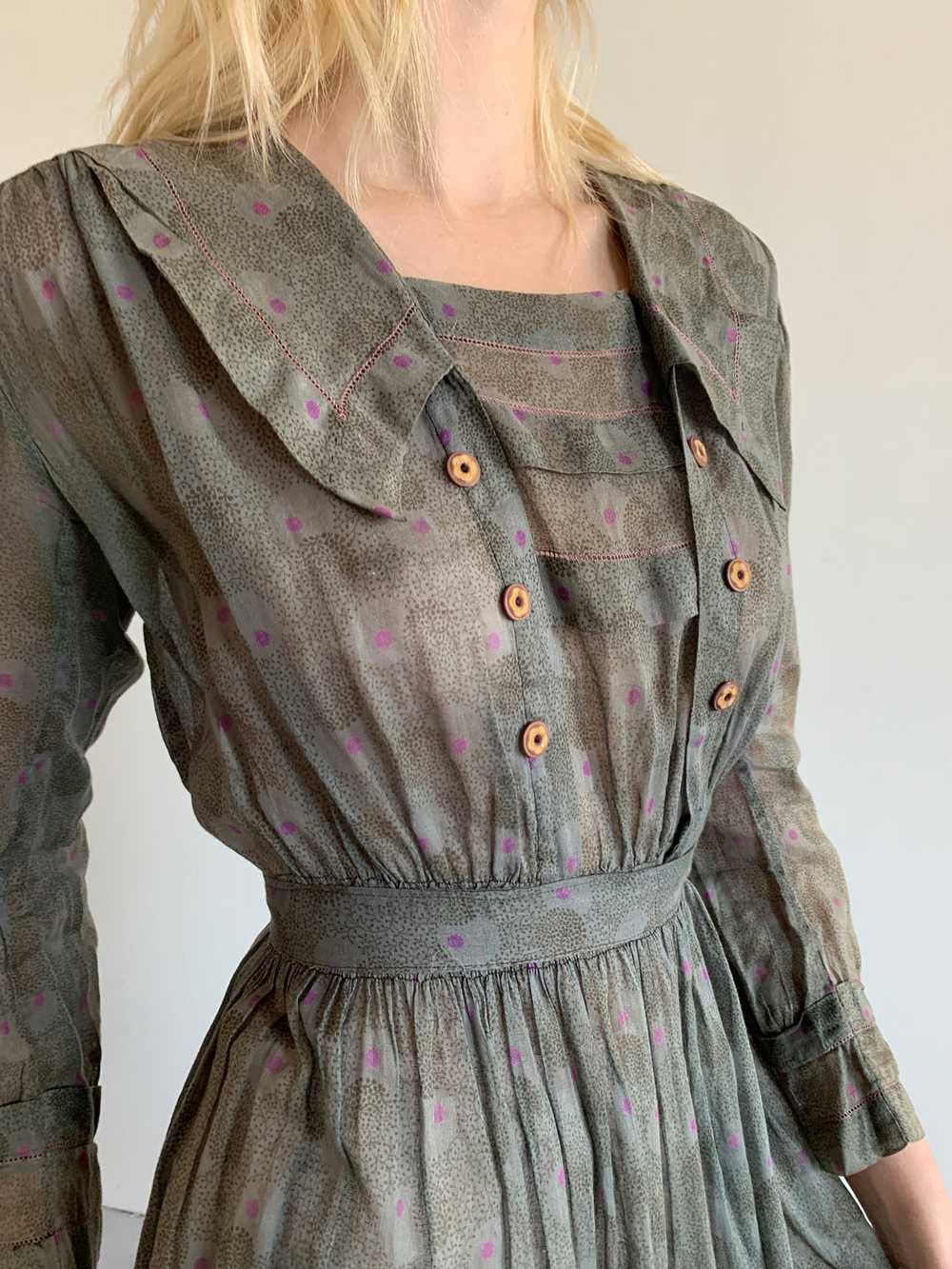 Antique Edwardian Era Grey Dress with Sailor Coll… - image 6