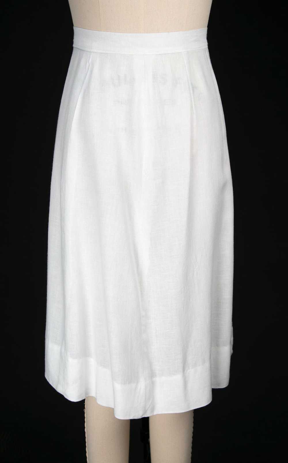 Vintage 1940's White Cotton Dress Set, Blouse & S… - image 10