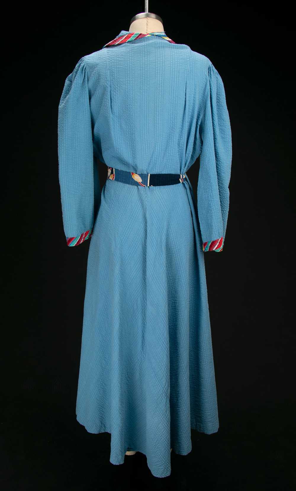 Vintage 1940's Seersucker Robe with Rainbow Strip… - image 12