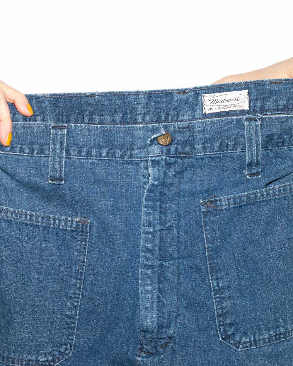 Vintage 1940's - 50's Madewell Brand Jeans, Denim… - image 3