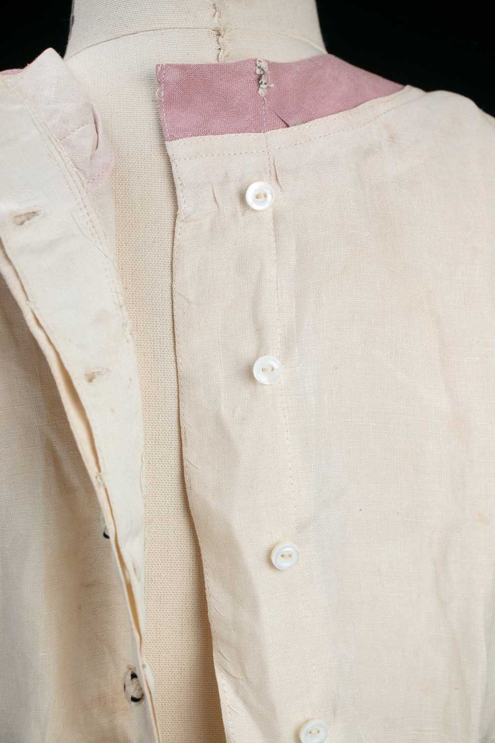 Antique Edwardian Era Cream Colored Linen Dress - image 11