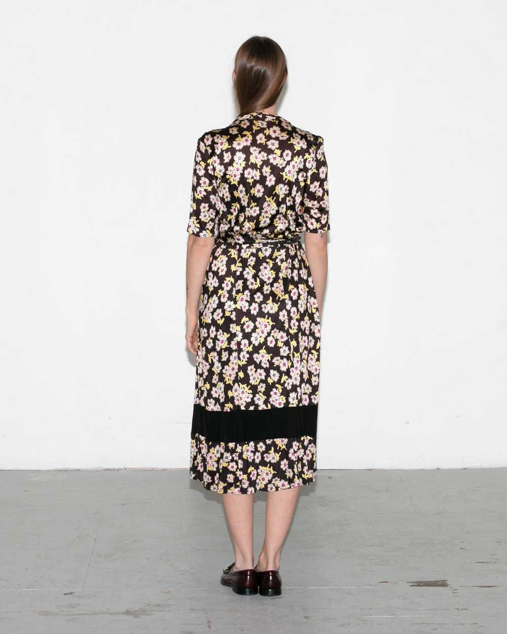 Vintage 1940's Rayon Jersey Floral Dress, 40's - image 2