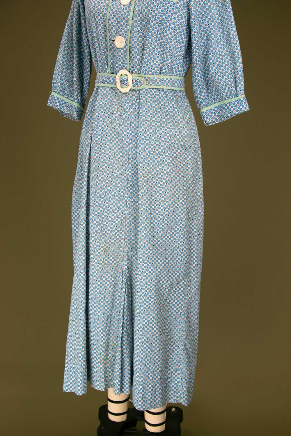 Vintage 1930's Depression Era Blue Farm Dress - image 4