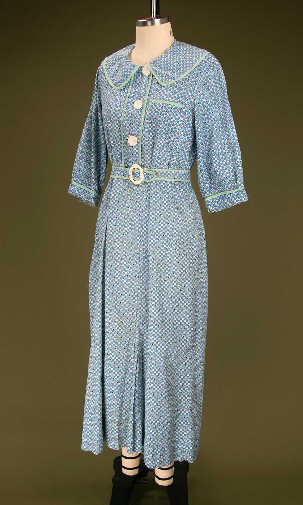 Vintage 1930's Depression Era Blue Farm Dress - image 5